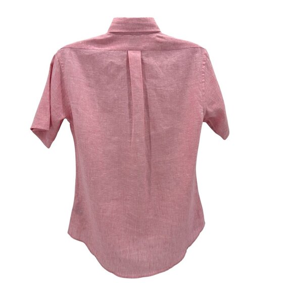 Brooks Brothers Mens Medium Shirt The Original Polo Shirt Irish Linen Pink - Picture 4 of 6